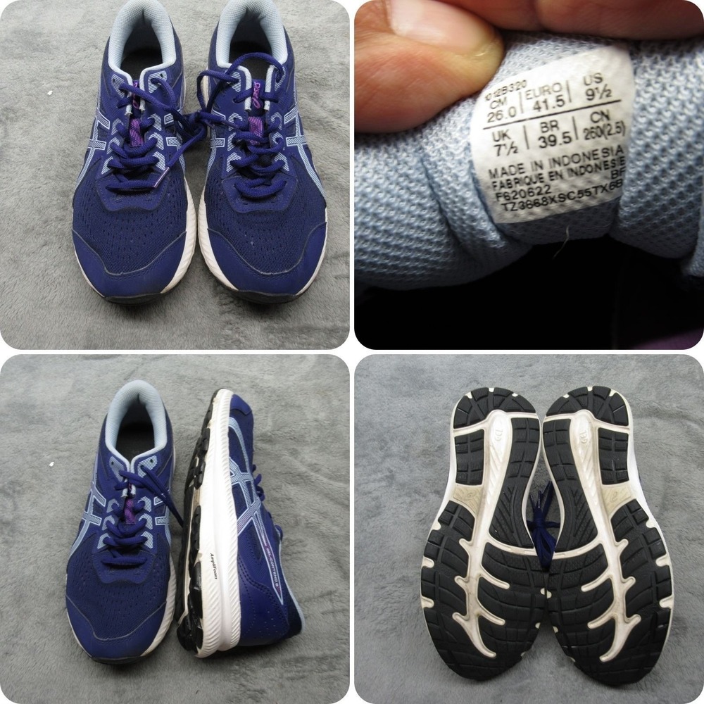 Asics Running Shoes Womens 9.5 Purple Gel Contend 8 Lightweight Lace-Up Run Gym